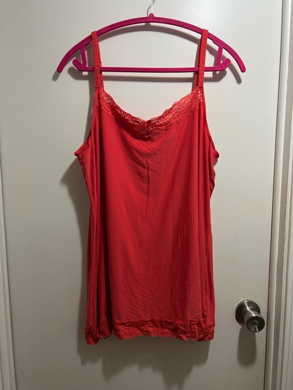 Avenue Coral Lace-Trim Spaghetti Strap Cami